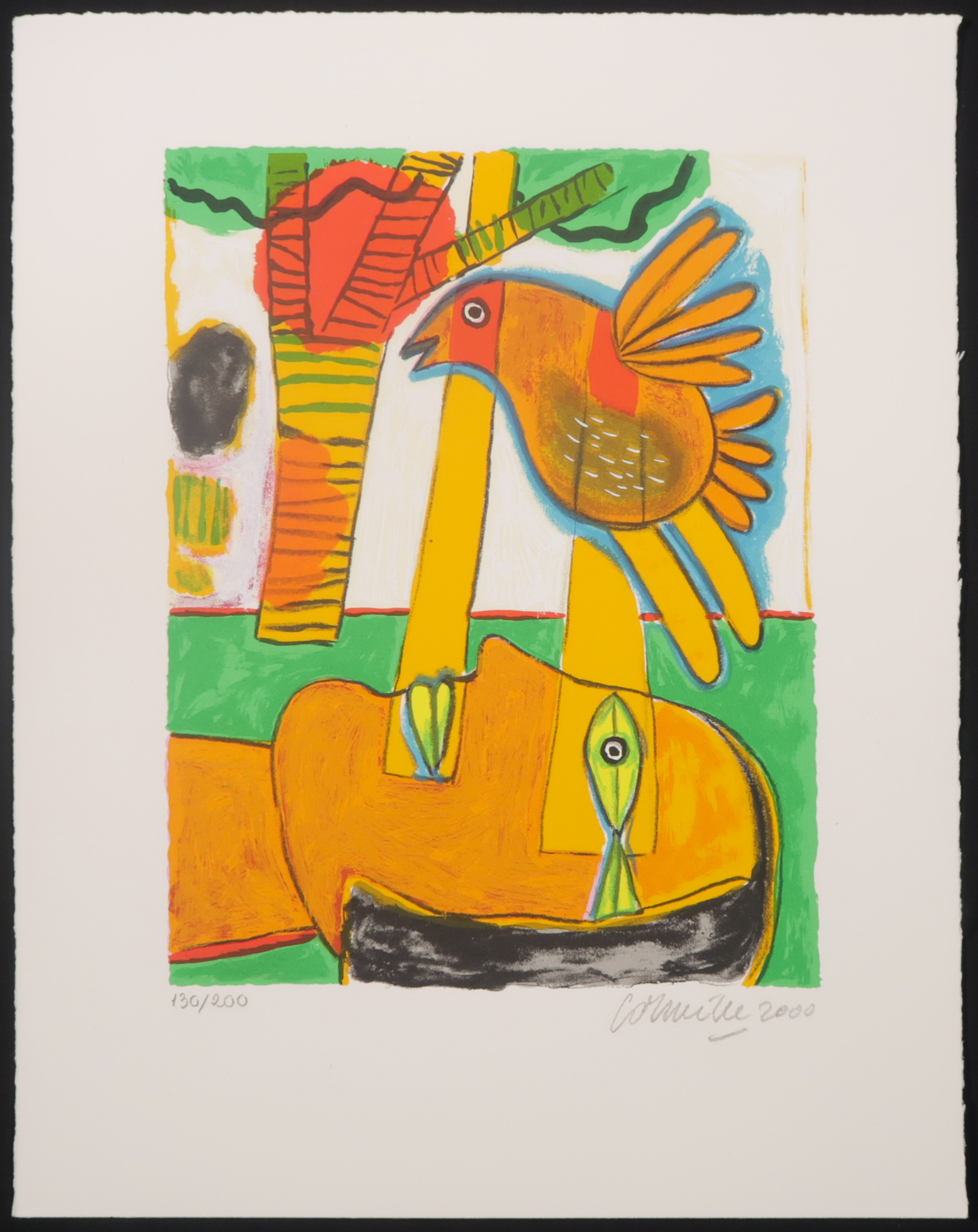 Corneille - Zeefdruk, Tete pensive, soleil rouge kopen? Bied vanaf 80!