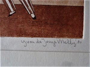 Yvonne de Jonge-Melly - Handgekleurde Ets -zeer kleine oplage - Wilkommen, Bienvenue, Welkom - gesignd kopen? Bied vanaf 30!