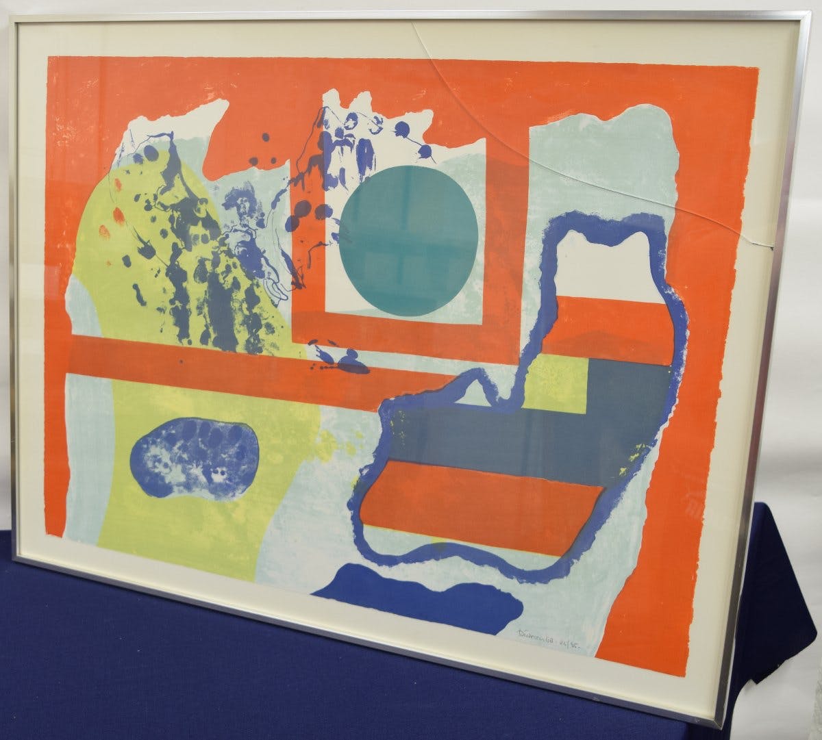 Jef Diederen - Linosnede - Compositie Rood kopen? Bied vanaf 20!