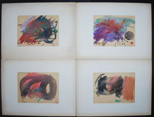 Albert Soons - 4 abstracte gouaches uit 1966 kopen? Bied vanaf 250!