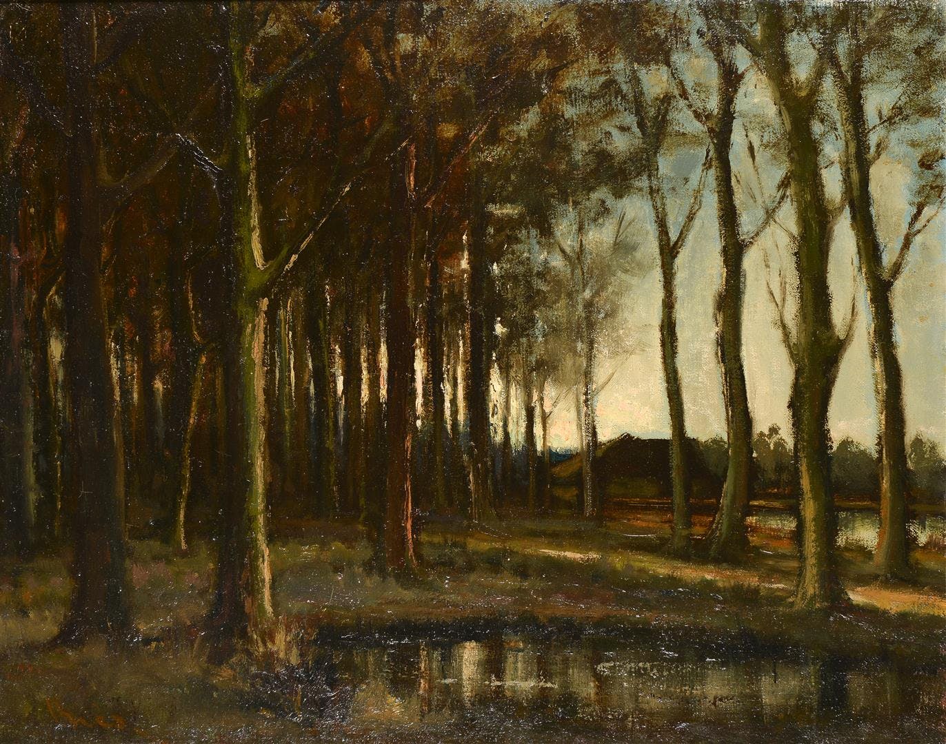 Frits Mondriaan - Bomen weerspiegelen in het water verkocht voor € 450!