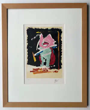 Karel Appel - handgesigneerde litho | 'Can we dance a landscape?' | 1989 kopen? Bied vanaf 600!