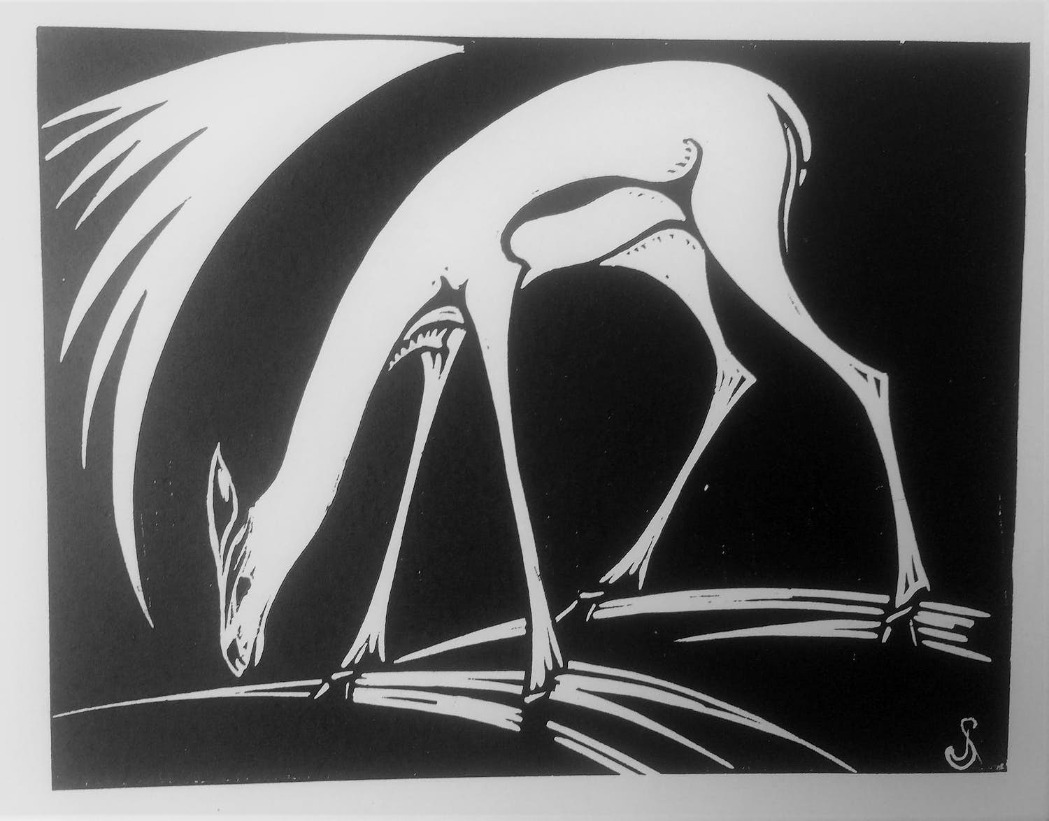 Jan Schonk - Houtsnede "Ree" 1928 kopen? Bied vanaf 45!