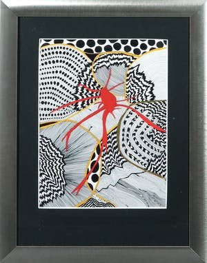 Hans Schoots - Gouache en inkt op papier, Zonder titel - Ingelijst kopen? Bied vanaf 1!