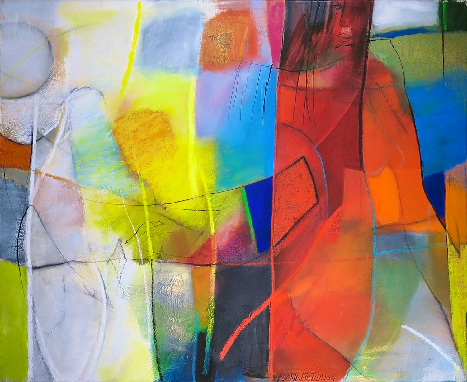 Heleen van der Tuin - Zeer imposante compositie in sprekende kleuren kopen? Bied vanaf 350!