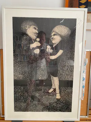 Teun Nijkamp - tekening van een man en een vrouw kopen? Bied vanaf 30!