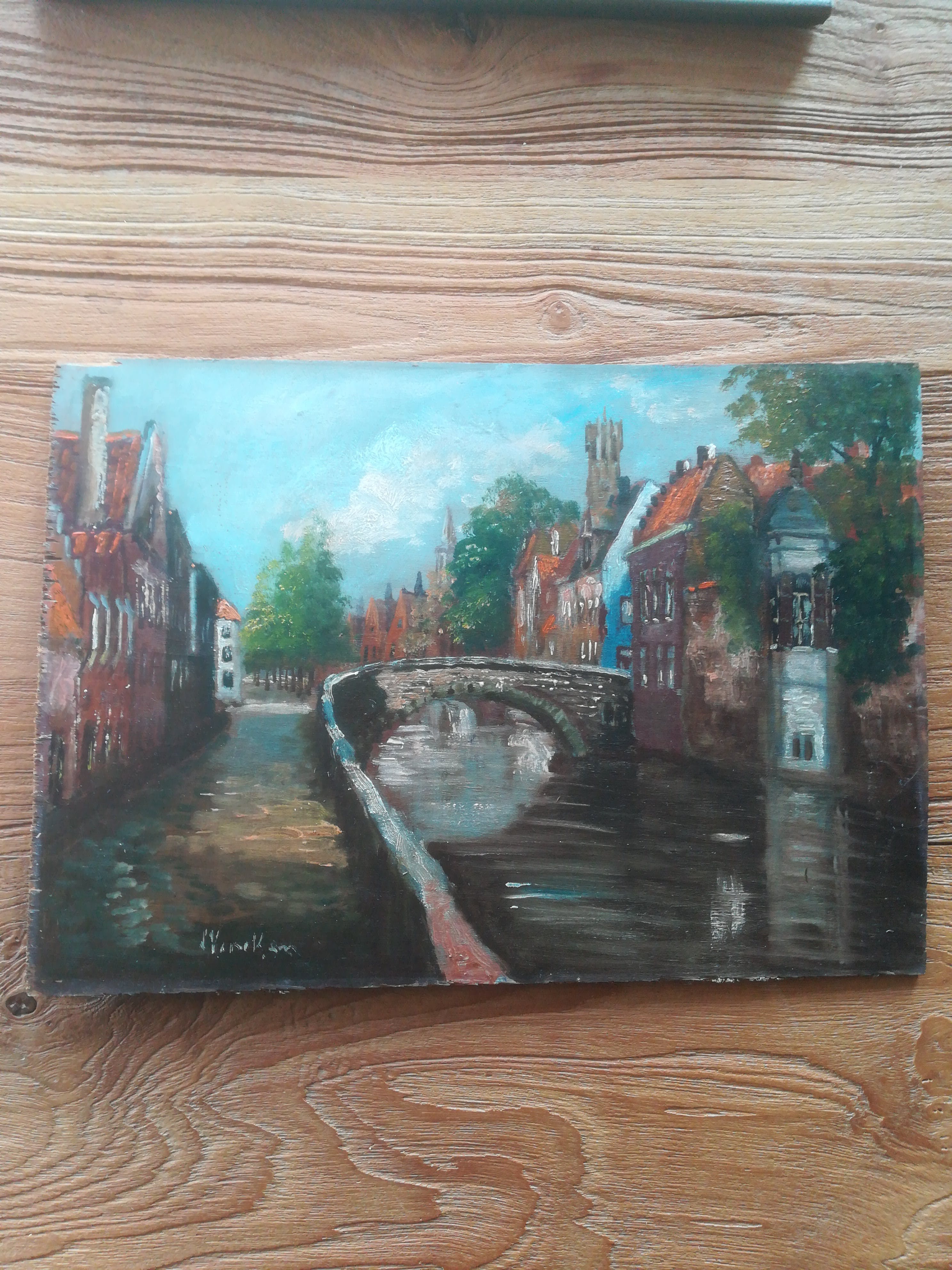 Niet of onleesbaar gesigneerd - Brugge - Uitzicht op kade en brug - Belgische School kopen? Bied vanaf 1!