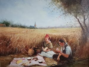 Niet of onleesbaar gesigneerd - Picknick in een korenveld kopen? Bied vanaf 1!