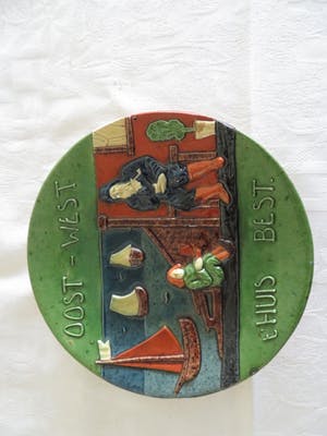 Niet of onleesbaar gesigneerd - Antieke oude spreukborden (2) zeker van voor 1945 (zie spelling) kopen? Bied vanaf 10!