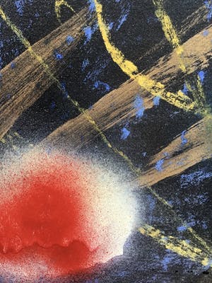 Niet of onleesbaar gesigneerd - Modern schilderij , gemengde techniek in passe-partout kopen? Bied vanaf 1!