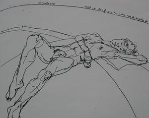 Hans Abbing - Ets: Liggend naakt - 1983 kopen? Bied vanaf 45!