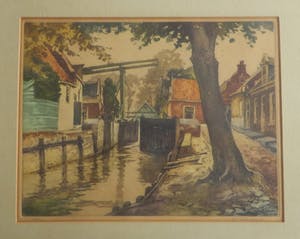 Buy Hendrikus Roodenburg - Gezicht op Edam met ophaalbrug.? Bid from 25!