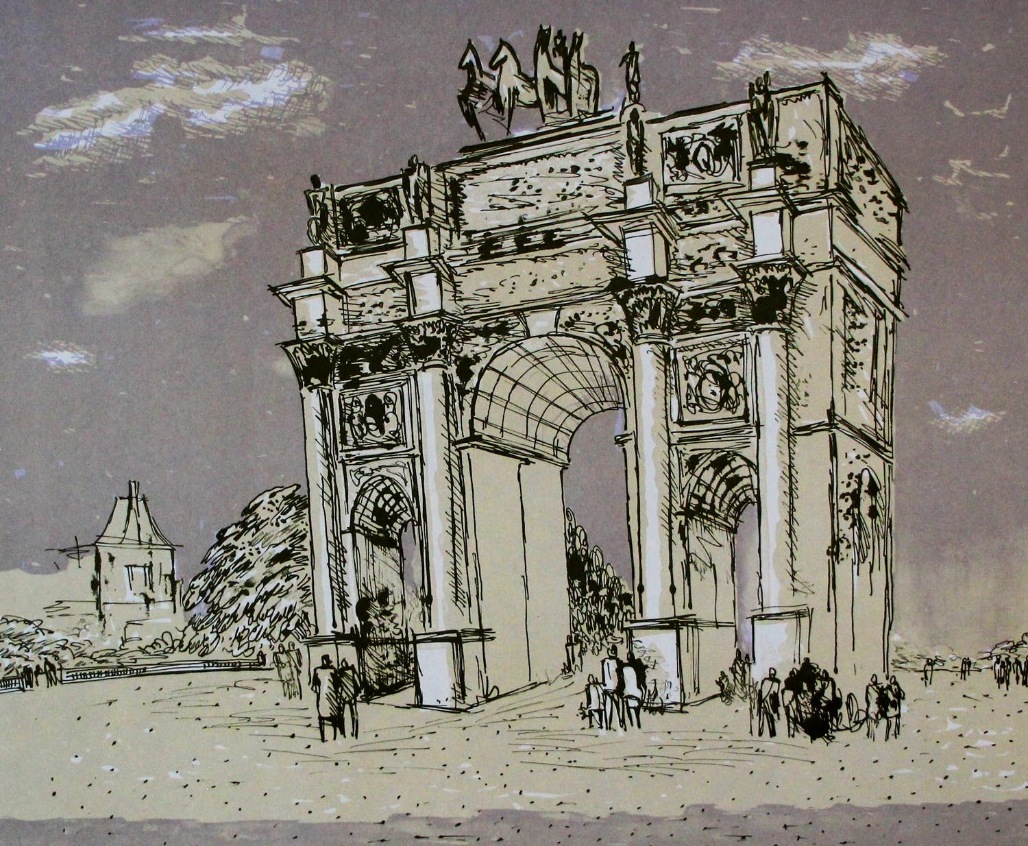 Charles Eyck - Litho: Arc de Triomphe verkocht voor € 50!