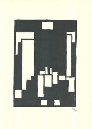 Thilo Maatsch - Houtsnede ABSTRACTE COMPOSITIE Handgesigneerd. kopen? Bied vanaf 65!