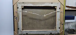 Herman Bieling - Boerderijtjes met hooiklamp en kippen54/70 cm met lijst69/86cm, kopen? Bied vanaf 750!