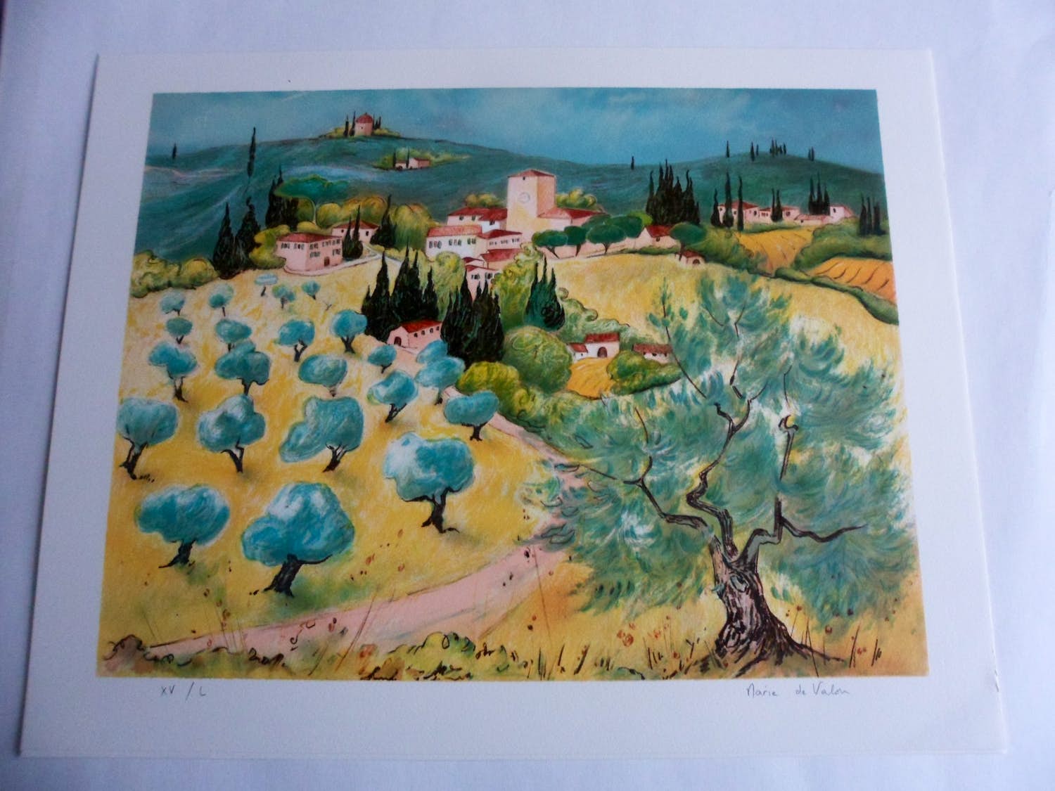Marie de Valon - "Provençaals landschap" / KLEURLITHO kopen? Bied vanaf 30!