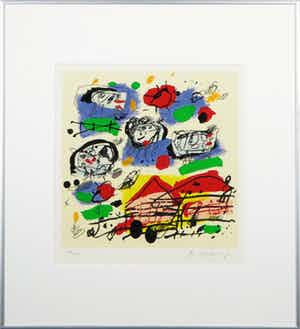 Kees Salentijn - Zeefdruk, Hommage aan Noord Holland - Ingelijst verkocht voor € 50!