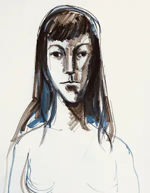 Florent Terence Crommelynck - Großes expressionistisches Porträt von hoher Qualität, ca. 1960 kopen? Bied vanaf 50!