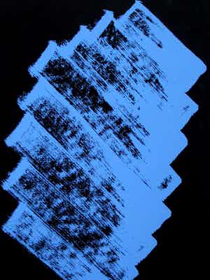 Willem Hussem - Compositie in blauw op zwart, zeefdruk - 1970 verkocht voor € 250!