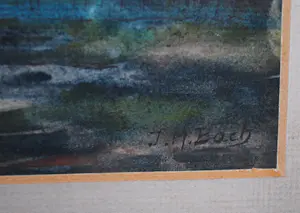 Johannes Martinus Bach - Landschap - ingelijste aquarel kopen? Bied vanaf 35!