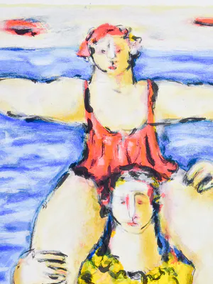 Willem Janssen - Strand dames - Ingelijst Groot kopen? Bied vanaf 1!