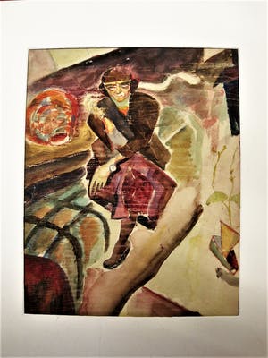 Niet of onleesbaar gesigneerd - Interessant Kubistisch ca. 1930 aquarel "portret A.C. (carel) Willink" gesigneer kopen? Bied vanaf 1!