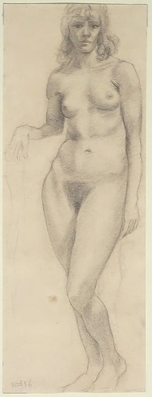 Wim Steijn - Tekening, Naakt staand kopen? Bied vanaf 40!