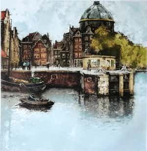 Henry Cassiers - Haarlemmersluis en Lutherse kerk te Amsterdam verkocht voor € 50!