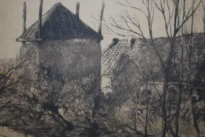 Antoon Derkzen van Angeren - Landschap met hooiberg - ets, 1904 kopen? Bied vanaf 45!