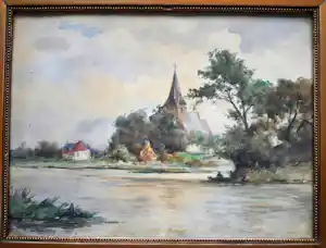 Jan de Jong - Kerkje aan het water 1893 verkauft für € 80!
