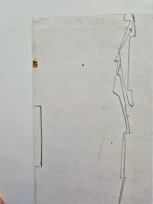 Franz Eggenschwiler - Gründer Berner Arbeitsgemeinschaft - 'Lineare Selbstporträt" Telefonzeichnung- ! kopen? Bied vanaf 1!