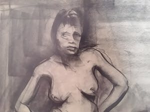 Chris Tonbreeker - Vrouwfiguur 1 krijttekening kopen? Bied vanaf 35!