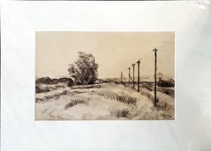 Cor Noltee - A2141-11, Landschap met elektriciteitspalen kopen? Bied vanaf 200!