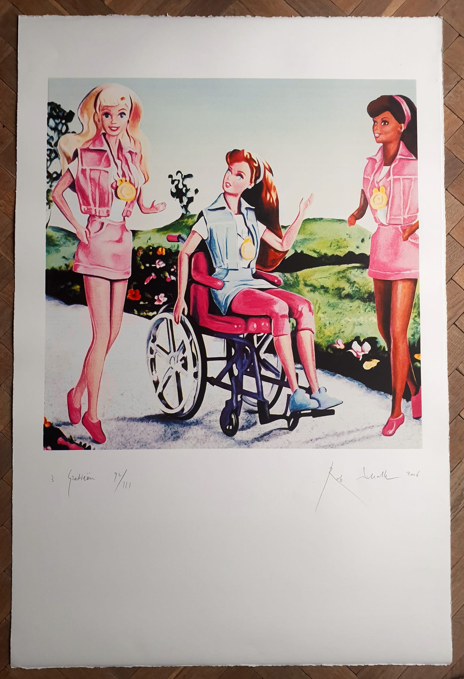 Rob Scholte - "3 Gratiën"- 2006 - 92/111 - Supergroot! 121 x 80 cm verkocht voor € 185!