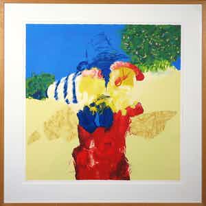 Henk van Vessem - Zeefdruk, Zonder titel - Ingelijst (Groot) verkocht voor € 40!