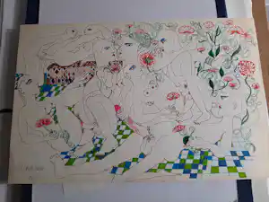 Ernst Vijlbrief - Stifttekening Expliciete erotische jaren 60 verkauft für € 45!