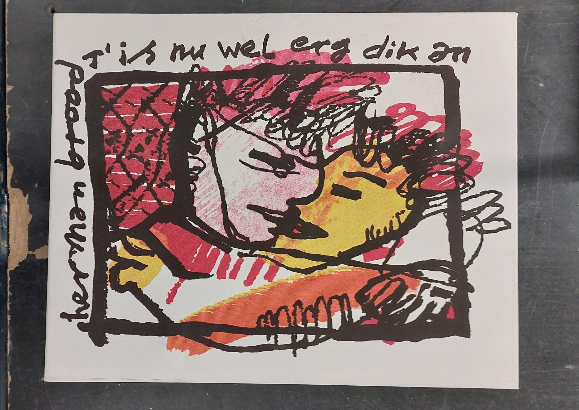 Herman Brood - T'is nu wel erg dik an, print op canvas kopen? Bied vanaf 125!