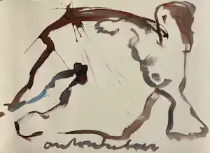 Buy Anton Heyboer - gemengde techniek op papier | 'Naakte vrouw'? Bid from 325!
