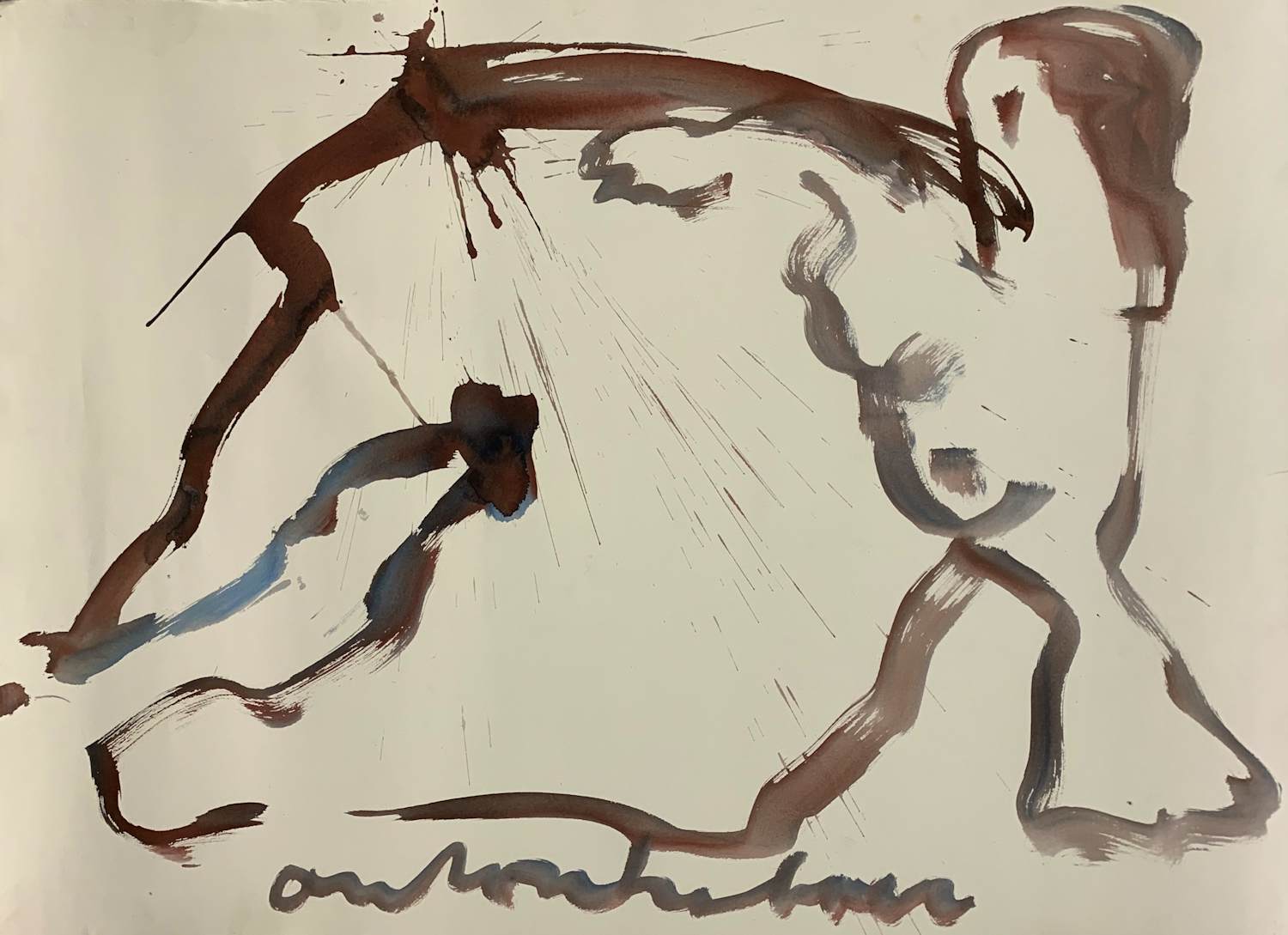 Buy Anton Heyboer - gemengde techniek op papier | 'Naakte vrouw'? Bid from 350!