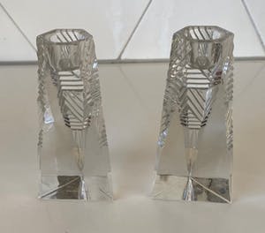 Villeroy en Boch - Twee kristallen Prisma kandelaren kopen? Bied vanaf 1!