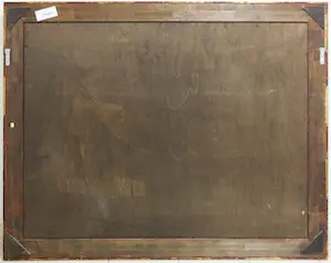 Niet of onleesbaar gesigneerd - Olieverf op paneel, Interieur landhuis- Ingelijst (Groot) kopen? Bied vanaf 1!