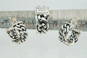 22 - Originele SET 1e ght. zilveren Buddha to Buddha schakel-ring en oorstekers kopen? Bied vanaf 80!