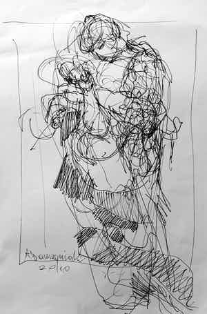 Andrzej Wawrzyniak - Moeder en kind (schets) verkocht voor € 35!