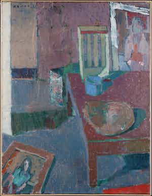 Kenne Gregoire - Olieverf op doek, Interieur - Ingelijst verkocht voor € 450!