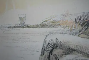 Cees Bantzinger - meisje in café 1974 - tekening met aquarel - mooi ingelijst- incl hardcoverboek kopen? Bied vanaf 120!