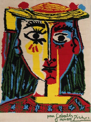 Pablo Picasso - (door Desso Art Collection), Wollen tapijt, Portrait de femme au chapeau (...) kopen? Bied vanaf 400!