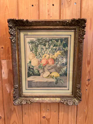 Buy Dirk Jurriaan Sluyter - Ingekleurde ets – Stilleven met fruit? Bid from 75!