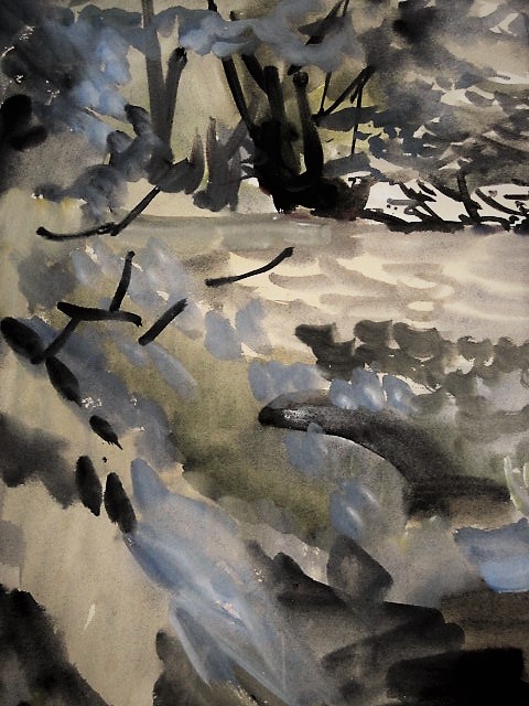 Hein Stork - Fascinerend impressionistisch Aquarel "Duin en bos landschap Noord-Holland"  kopen? Bied vanaf 570!