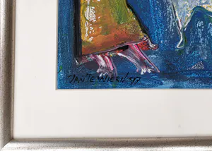 Jan te Wierik - Gemengde techniek op papier : 'So and you will kiss me?'- Ingelijst kopen? Bied vanaf 1150!