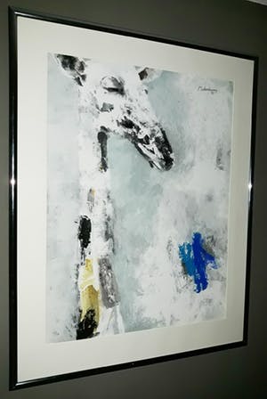 Nico Molenkamp - Giraffe overdag, zeefdruk (mooi ingelijst, groot!) kopen? Bied vanaf 350!